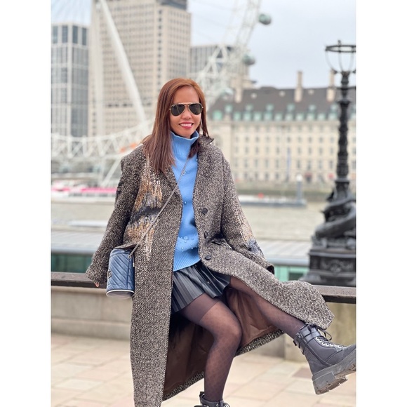 Zara Limited Edition Coat,collection embroidered Sequin Coat - Picture 5 of 8